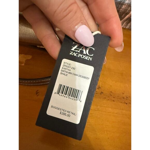 NWT Zac Posen Eartha Mini Chain Crossbody Bag Shale Gold Hardware - Picture 4 of 7